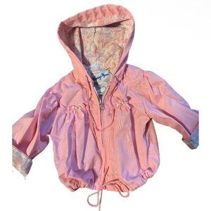 Pink Hooded Jacket with Floral Lining 16 M